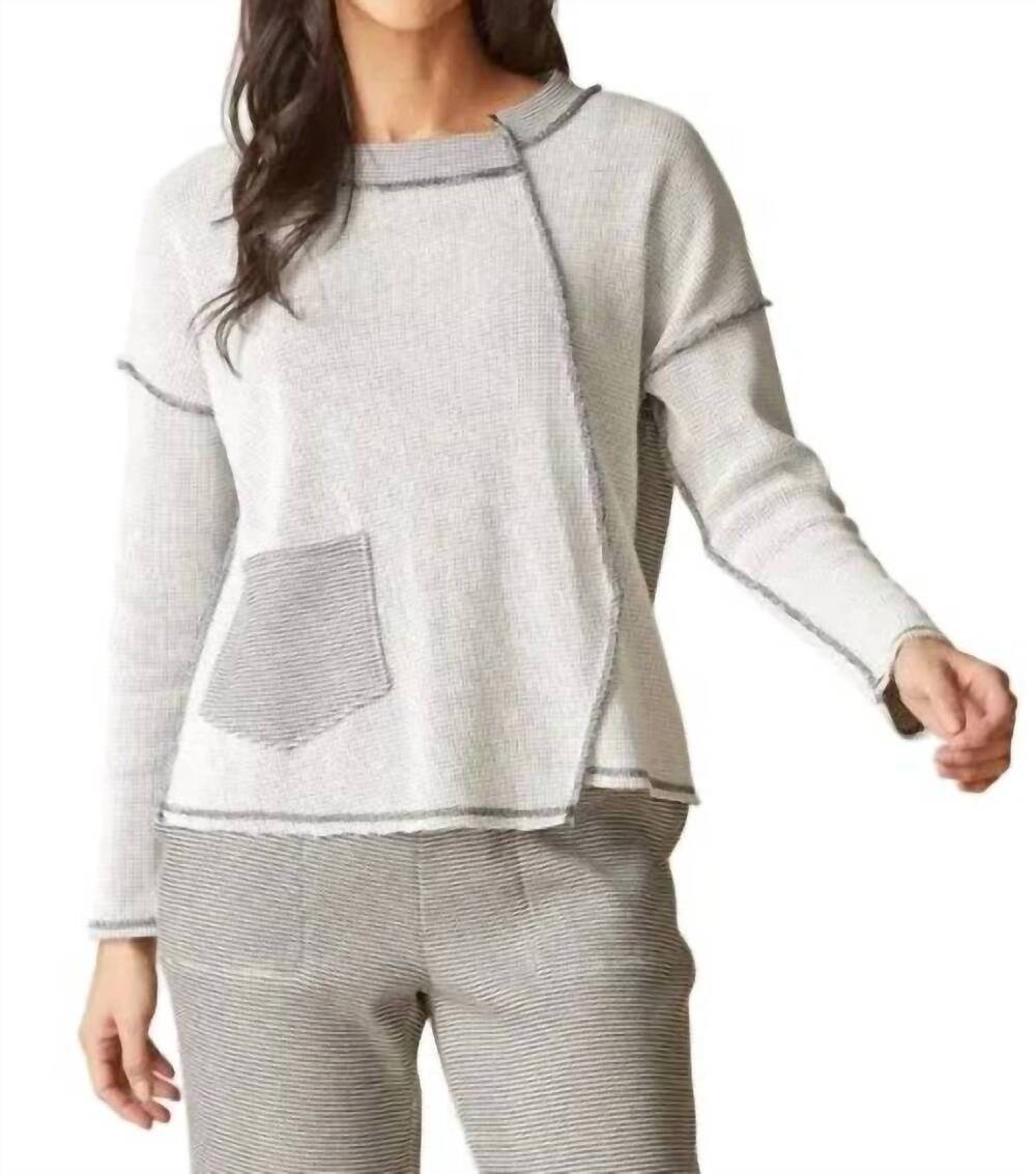 NEW HABITAT opposites attract inside out pullover in winter white